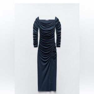 Zara Midnight Blue Long Sleeve Dress